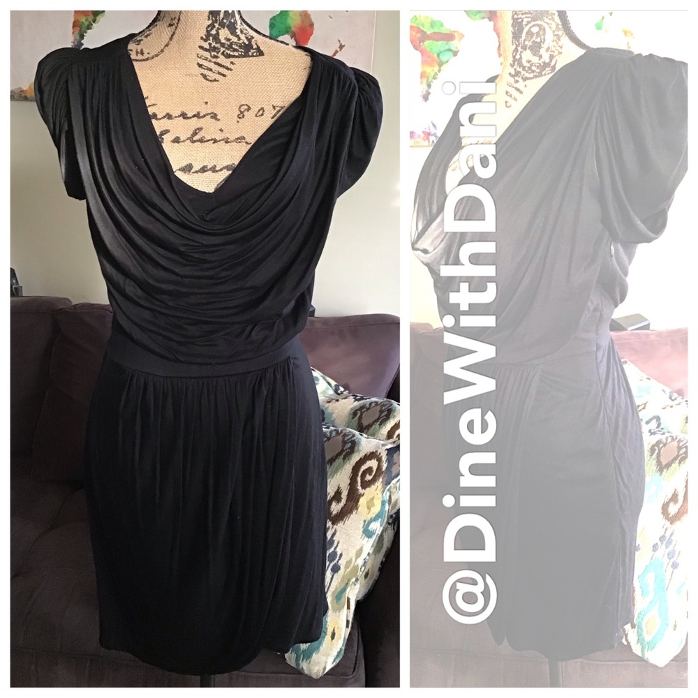 Black French Connection faux-wrap mini dress